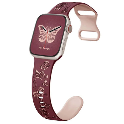 For Apple Watch Series 9 8 7 41mm / 6 5 4 SE (2022) SE (2023) SE 40mm / 3 2 1 38mm Silicone Strap Dual Color Watchband
