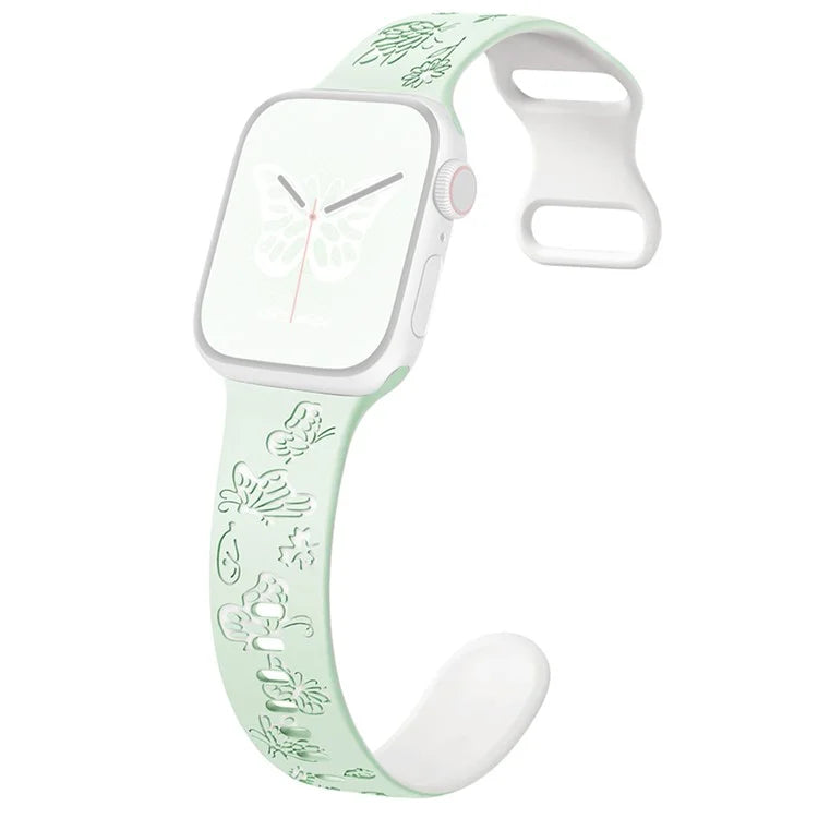 For Apple Watch Series 9 8 7 41mm / 6 5 4 SE (2022) SE (2023) SE 40mm / 3 2 1 38mm Silicone Strap Dual Color Watchband