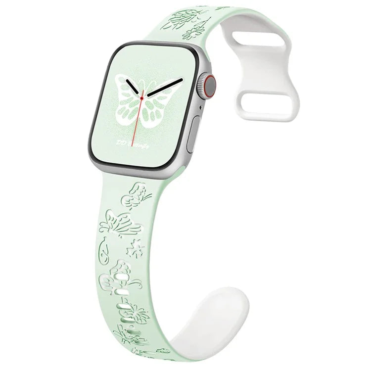 For Apple Watch Series 9 8 7 41mm / 6 5 4 SE (2022) SE (2023) SE 40mm / 3 2 1 38mm Silicone Strap Dual Color Watchband