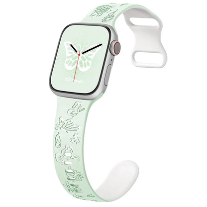 For Apple Watch Series 9 8 7 41mm / 6 5 4 SE (2022) SE (2023) SE 40mm / 3 2 1 38mm Silicone Strap Dual Color Watchband