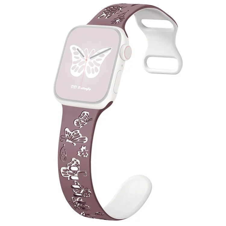For Apple Watch Series 9 8 7 41mm / 6 5 4 SE (2022) SE (2023) SE 40mm / 3 2 1 38mm Silicone Strap Dual Color Watchband