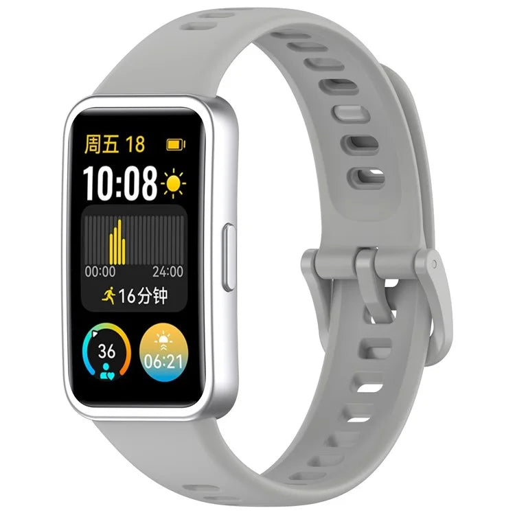 For Huawei Band 8 / 8 NFC / 9 / 9 NFC Glossy Silicone Watch Strap Replacement Watchband