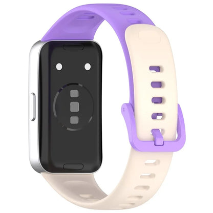 For Huawei Band 8 / 8 NFC / 9 / 9 NFC Glossy Silicone Watch Strap Replacement Watchband+Purple