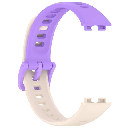 For Huawei Band 8 / 8 NFC / 9 / 9 NFC Glossy Silicone Watch Strap Replacement Watchband+Purple