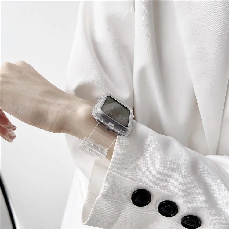 Integrated Watch Strap for Xiaomi Smart Band 8 Pro Adjustable Silicone Watchband with Watch Case