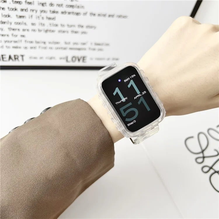 Integrated Watch Strap for Xiaomi Smart Band 8 Pro Adjustable Silicone Watchband with Watch Case