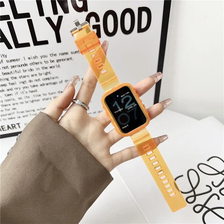 Integrated Watch Strap for Xiaomi Smart Band 8 Pro Adjustable Silicone Watchband with Watch Case