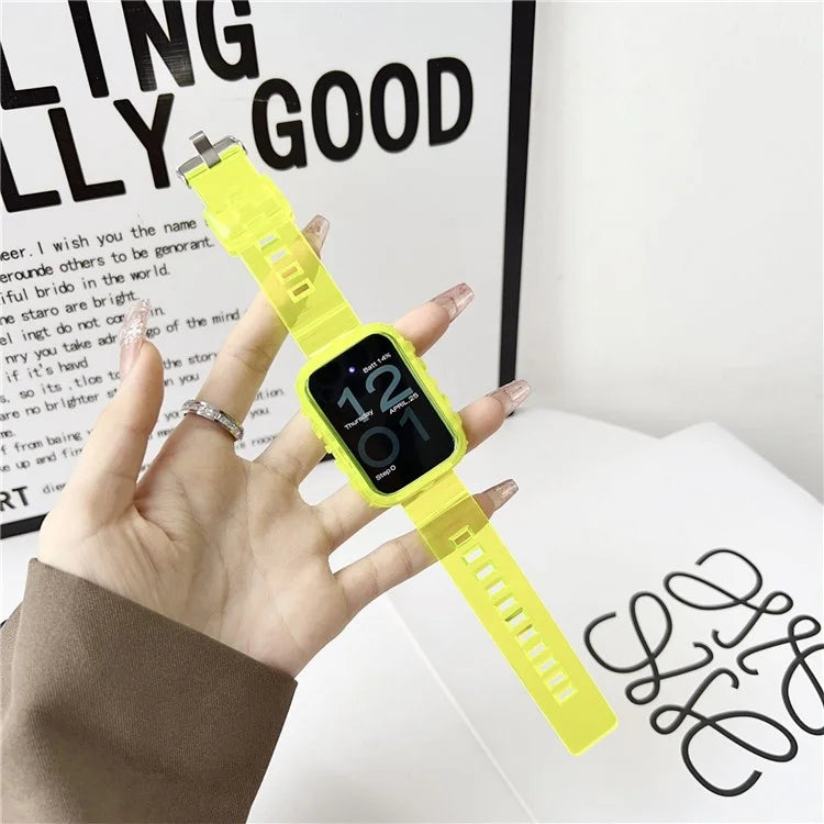 Integrated Watch Strap for Xiaomi Smart Band 8 Pro Adjustable Silicone Watchband with Watch Case