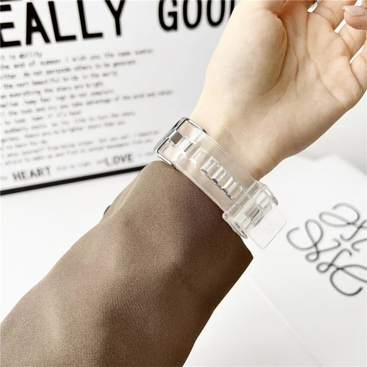 Integrated Watch Strap for Xiaomi Smart Band 8 Pro Adjustable Silicone Watchband with Watch Case