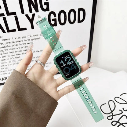 Integrated Watch Strap for Xiaomi Smart Band 8 Pro Adjustable Silicone Watchband with Watch Case