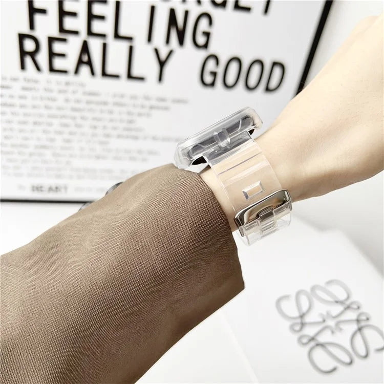 Integrated Watch Strap for Xiaomi Smart Band 8 Pro Adjustable Silicone Watchband with Watch Case