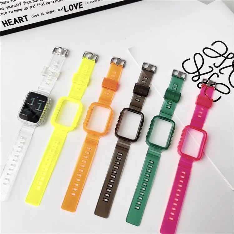 Integrated Watch Strap for Xiaomi Smart Band 8 Pro Adjustable Silicone Watchband with Watch Case