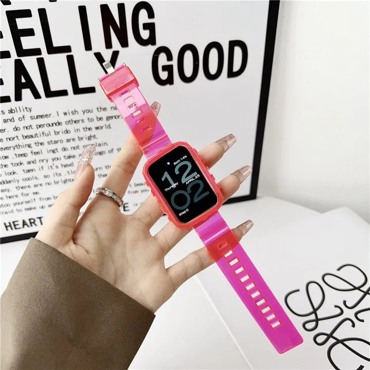 Integrated Watch Strap for Xiaomi Smart Band 8 Pro Adjustable Silicone Watchband with Watch Case