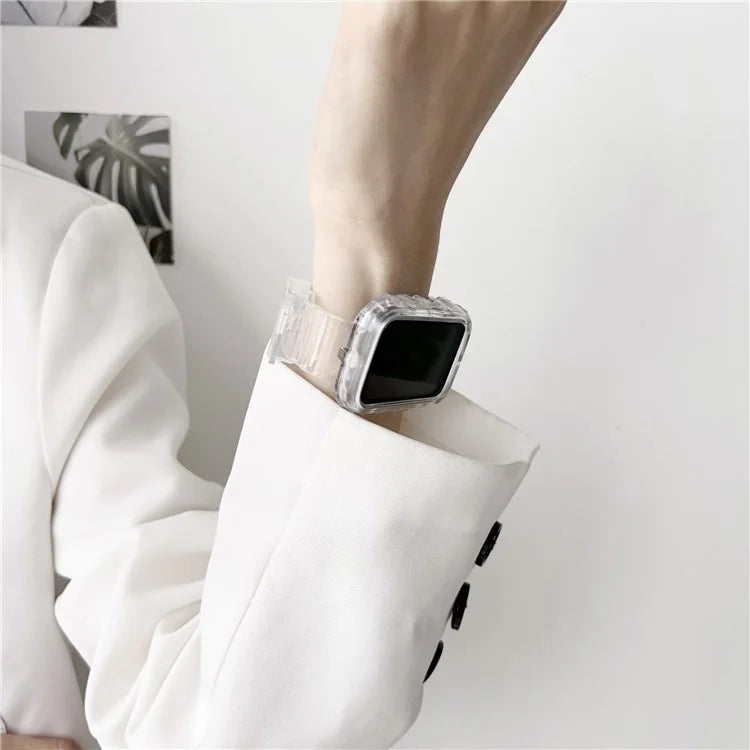 Integrated Watch Strap for Xiaomi Smart Band 8 Pro Adjustable Silicone Watchband with Watch Case