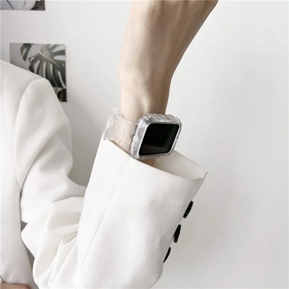 Integrated Watch Strap for Xiaomi Smart Band 8 Pro Adjustable Silicone Watchband with Watch Case