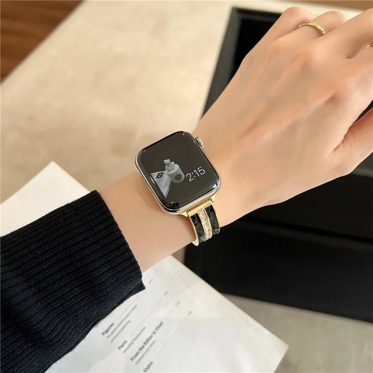 For Apple Watch Ultra 2 Ultra 49mm / Series 9 8 7 45mm / 6 5 4 SE (2022) SE (2023) SE 44mm / 3 2 1 42mm Watch Band Epoxy Metal Strap
