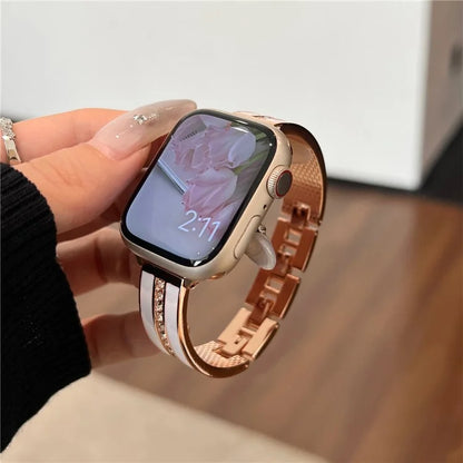 For Apple Watch Ultra 2 Ultra 49mm / Series 9 8 7 45mm / 6 5 4 SE (2022) SE (2023) SE 44mm / 3 2 1 42mm Watch Band Epoxy Metal Strap