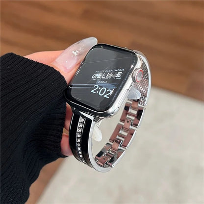 For Apple Watch Ultra 2 Ultra 49mm / Series 9 8 7 45mm / 6 5 4 SE (2022) SE (2023) SE 44mm / 3 2 1 42mm Watch Band Epoxy Metal Strap