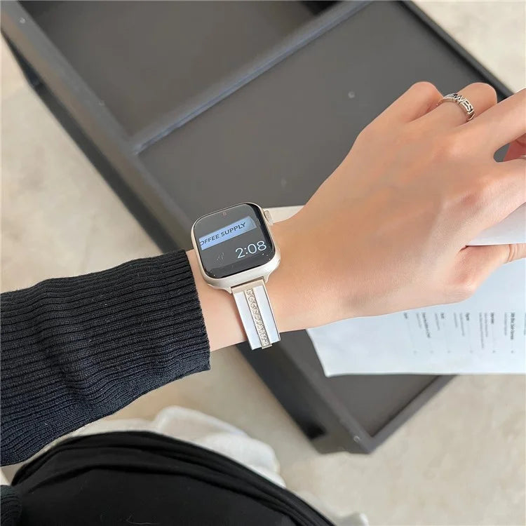 For Apple Watch Ultra 2 Ultra 49mm / Series 9 8 7 45mm / 6 5 4 SE (2022) SE (2023) SE 44mm / 3 2 1 42mm Watch Band Epoxy Metal Strap