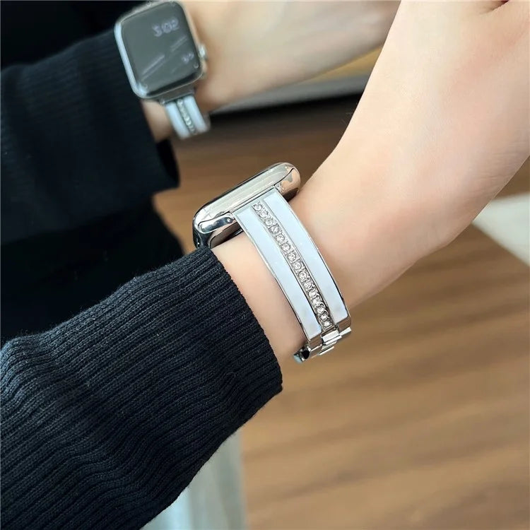 For Apple Watch Ultra 2 Ultra 49mm / Series 9 8 7 45mm / 6 5 4 SE (2022) SE (2023) SE 44mm / 3 2 1 42mm Watch Band Epoxy Metal Strap