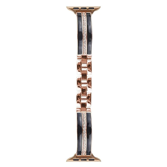 For Apple Watch Series 9 8 7 41mm / 6 5 4 SE (2023) SE (2022) SE 40mm / 3 2 1 38mm Epoxy Watch Band Metal Bangle Strap