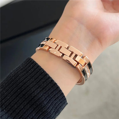 For Apple Watch Series 9 8 7 41mm / 6 5 4 SE (2023) SE (2022) SE 40mm / 3 2 1 38mm Epoxy Watch Band Metal Bangle Strap