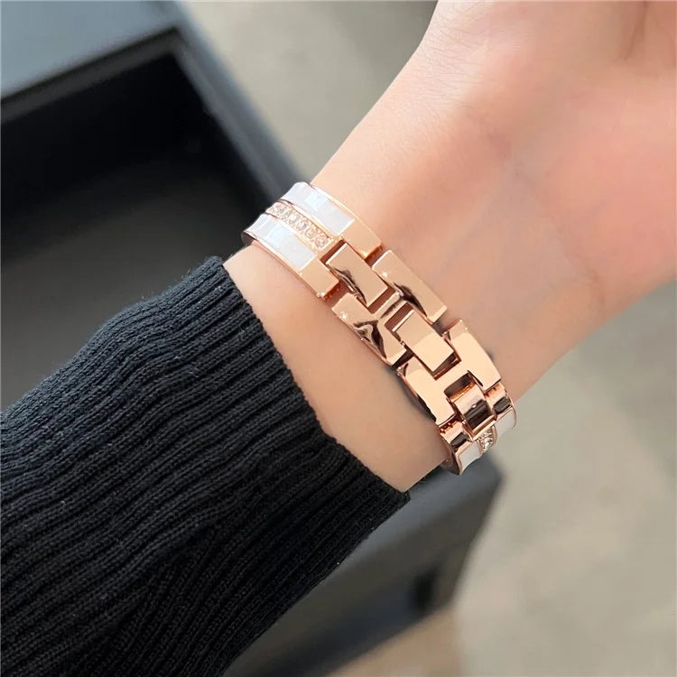 For Apple Watch Series 9 8 7 41mm / 6 5 4 SE (2023) SE (2022) SE 40mm / 3 2 1 38mm Epoxy Watch Band Metal Bangle Strap