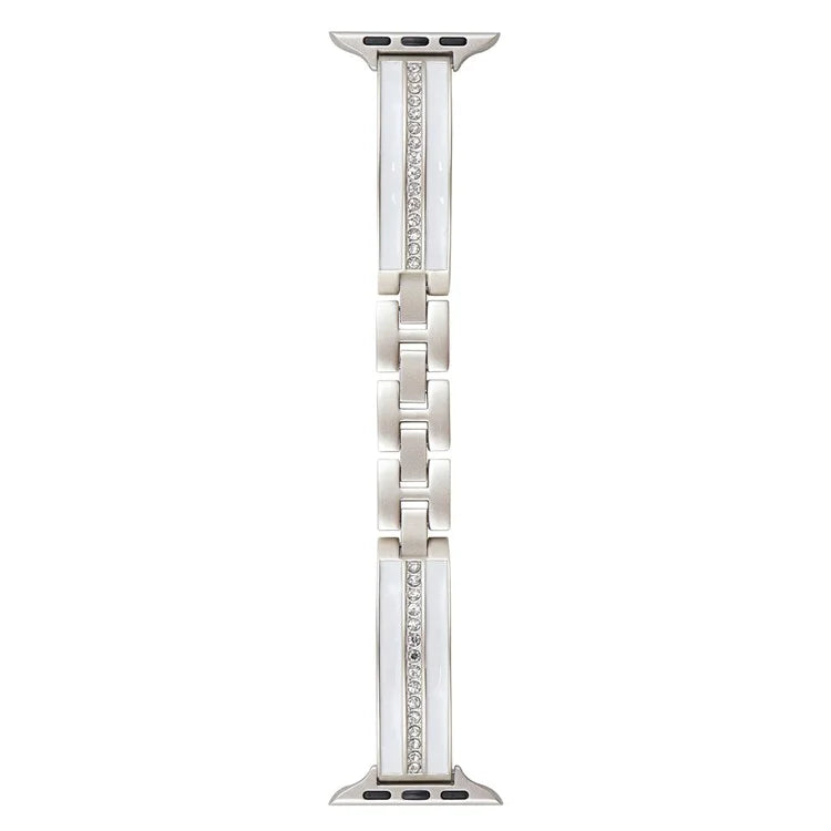 For Apple Watch Series 9 8 7 41mm / 6 5 4 SE (2023) SE (2022) SE 40mm / 3 2 1 38mm Epoxy Watch Band Metal Bangle Strap