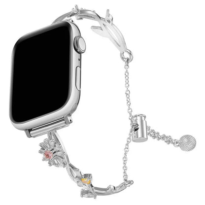For Apple Watch Series 9 8 7 41mm / 6 5 4 SE (2022) SE (2023) SE 40mm / 3 2 1 38mm Zinc Alloy Watch Band Rotary Flower