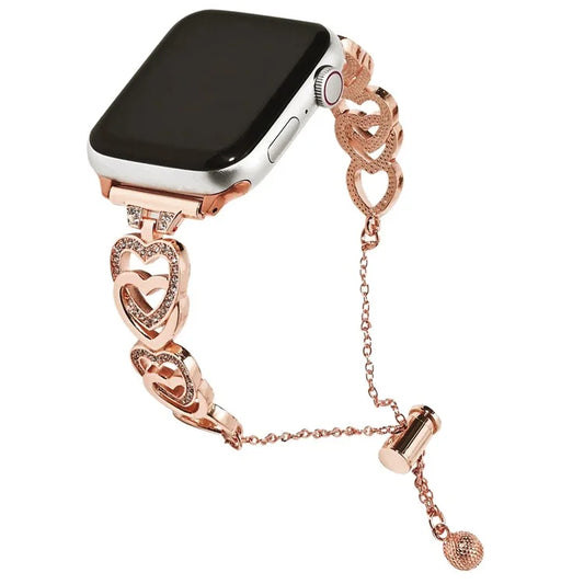 For Apple Watch Ultra 2 Ultra 49mm / 9 8 7 45mm / 6 5 4 SE (2023) SE (2022) SE 44mm / 3 2 1 42mm Dressy Strap Zinc Alloy Heart Watch Band