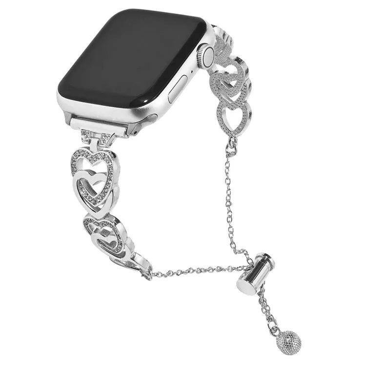 For Apple Watch Ultra 2 Ultra 49mm / 9 8 7 45mm / 6 5 4 SE (2023) SE (2022) SE 44mm / 3 2 1 42mm Dressy Strap Zinc Alloy Heart Watch Band