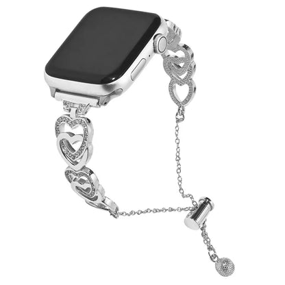 For Apple Watch Ultra 2 Ultra 49mm / 9 8 7 45mm / 6 5 4 SE (2023) SE (2022) SE 44mm / 3 2 1 42mm Dressy Strap Zinc Alloy Heart Watch Band