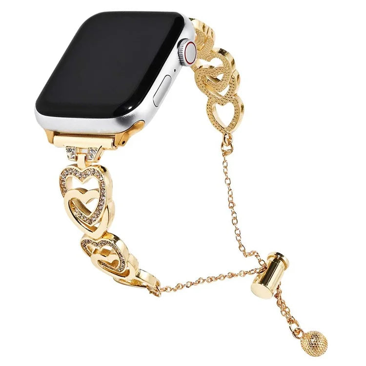 For Apple Watch Ultra 2 Ultra 49mm / 9 8 7 45mm / 6 5 4 SE (2023) SE (2022) SE 44mm / 3 2 1 42mm Dressy Strap Zinc Alloy Heart Watch Band