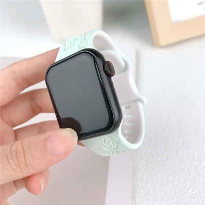 For Apple Watch Ultra 2 Ultra 49mm / Series 9 8 7 45mm / 6 5 4 SE (2022) SE (2023) SE 44mm / 3 2 1 42mm Butterfly Silicone Band