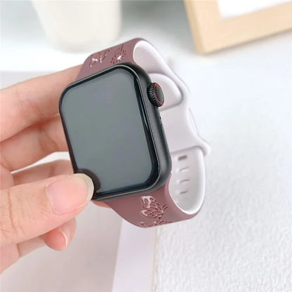 For Apple Watch Ultra 2 Ultra 49mm / Series 9 8 7 45mm / 6 5 4 SE (2022) SE (2023) SE 44mm / 3 2 1 42mm Butterfly Silicone Band