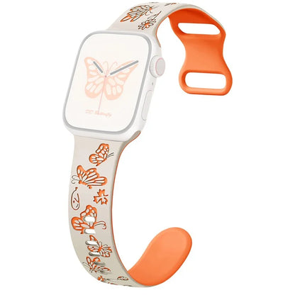 For Apple Watch Series 9 8 7 41mm / 6 5 4 SE (2022) SE (2023) SE 40mm / 3 2 1 38mm Band Dual Color Silicone Strap