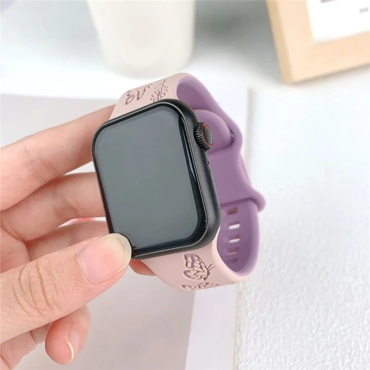 For Apple Watch Series 9 8 7 41mm / 6 5 4 SE (2022) SE (2023) SE 40mm / 3 2 1 38mm Band Dual Color Silicone Strap