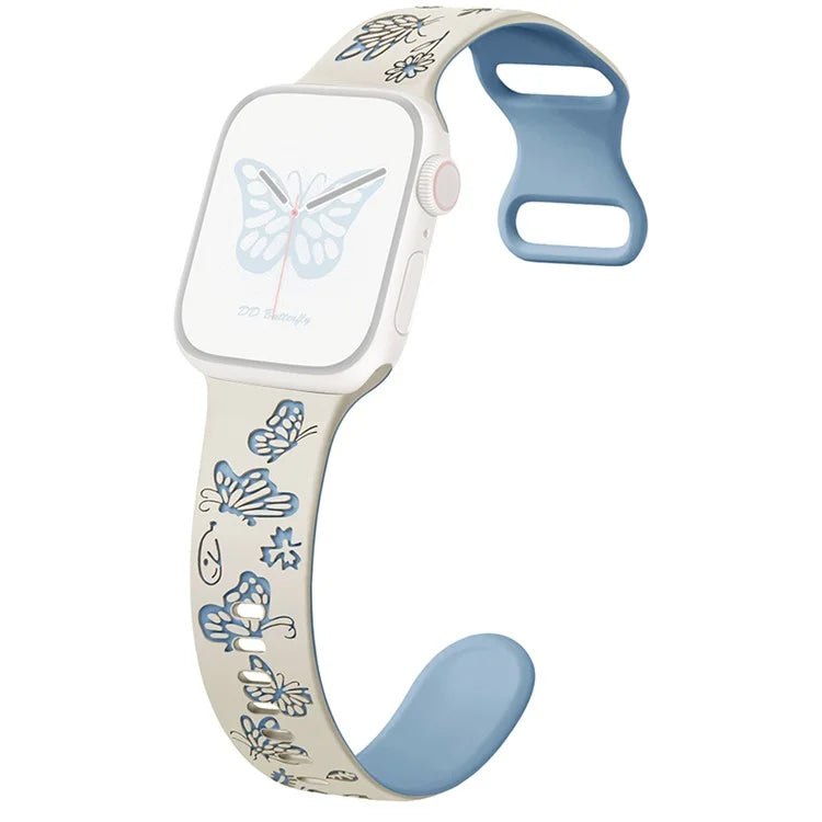 For Apple Watch Series 9 8 7 41mm / 6 5 4 SE (2022) SE (2023) SE 40mm / 3 2 1 38mm Band Dual Color Silicone Strap