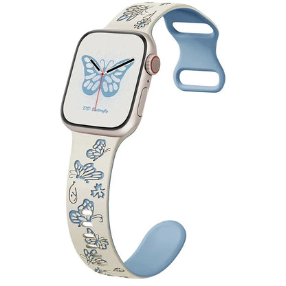 For Apple Watch Series 9 8 7 41mm / 6 5 4 SE (2022) SE (2023) SE 40mm / 3 2 1 38mm Band Dual Color Silicone Strap