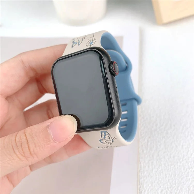 For Apple Watch Series 9 8 7 41mm / 6 5 4 SE (2022) SE (2023) SE 40mm / 3 2 1 38mm Band Dual Color Silicone Strap