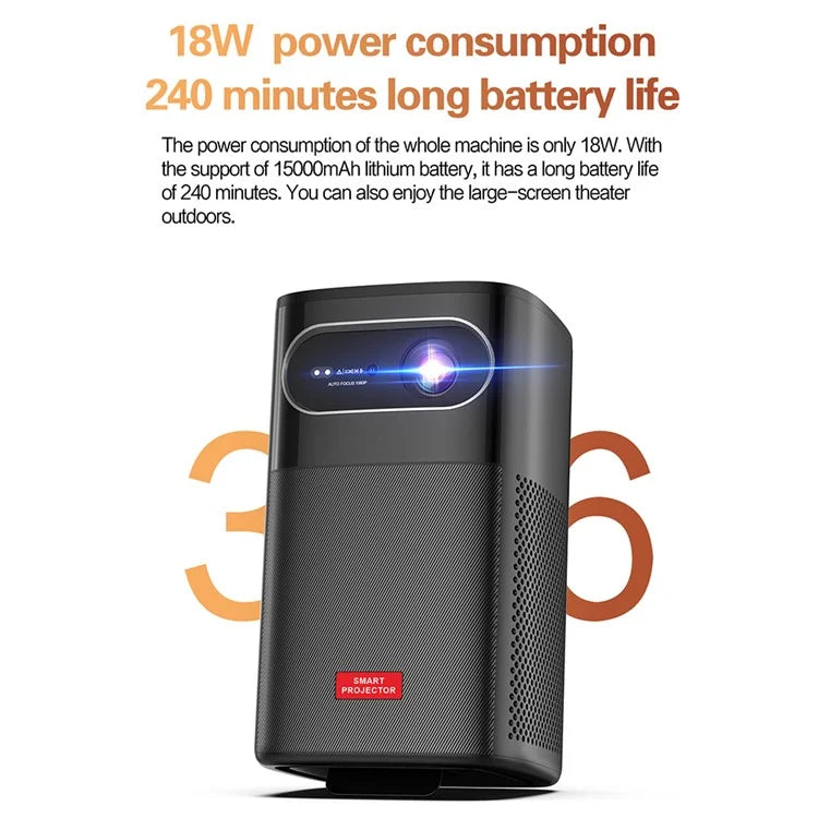 M1 1080P Android 9.0 Projector WiFi DLP Intelligent Projector Support Bluetooth Function