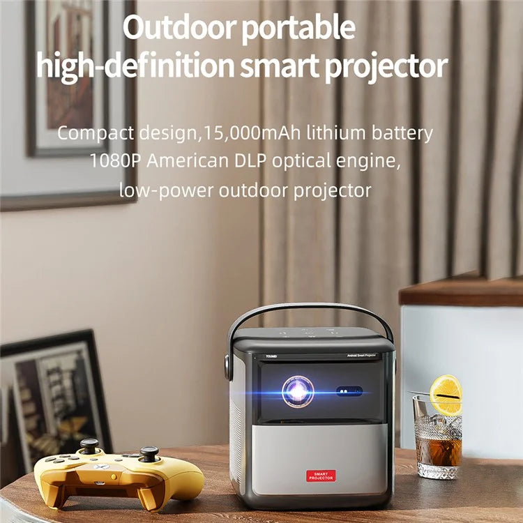 S8 Portable Rechargeable DLP Projector 1080P HD Video WiFi Home Theater Office LED Projector