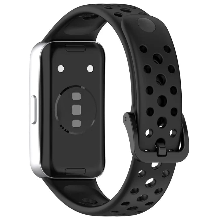 For Huawei Band 9 / 9 NFC / 8 / 8 NFC Breathable Holes Replacement Band Silicone Watch Strap