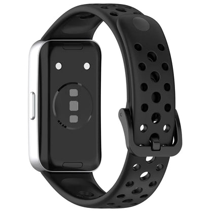 For Huawei Band 9 / 9 NFC / 8 / 8 NFC Breathable Holes Replacement Band Silicone Watch Strap