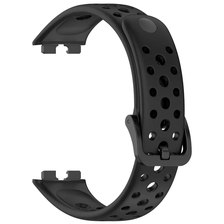 For Huawei Band 9 / 9 NFC / 8 / 8 NFC Breathable Holes Replacement Band Silicone Watch Strap
