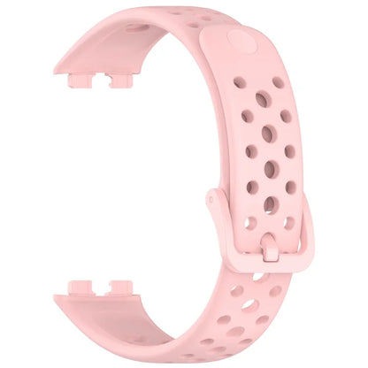For Huawei Band 9 / 9 NFC / 8 / 8 NFC Breathable Holes Replacement Band Silicone Watch Strap