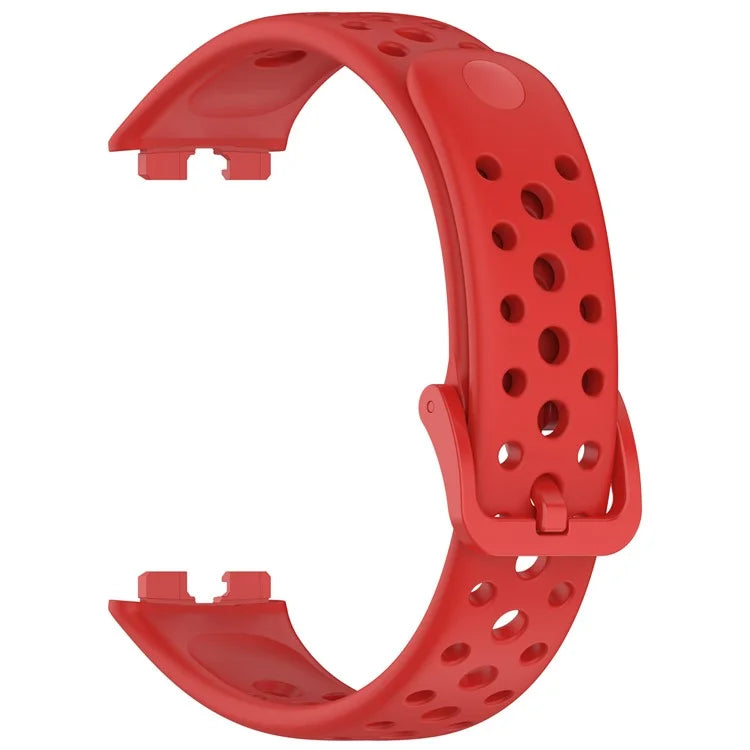 For Huawei Band 9 / 9 NFC / 8 / 8 NFC Breathable Holes Replacement Band Silicone Watch Strap