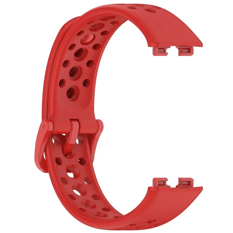 For Huawei Band 9 / 9 NFC / 8 / 8 NFC Breathable Holes Replacement Band Silicone Watch Strap