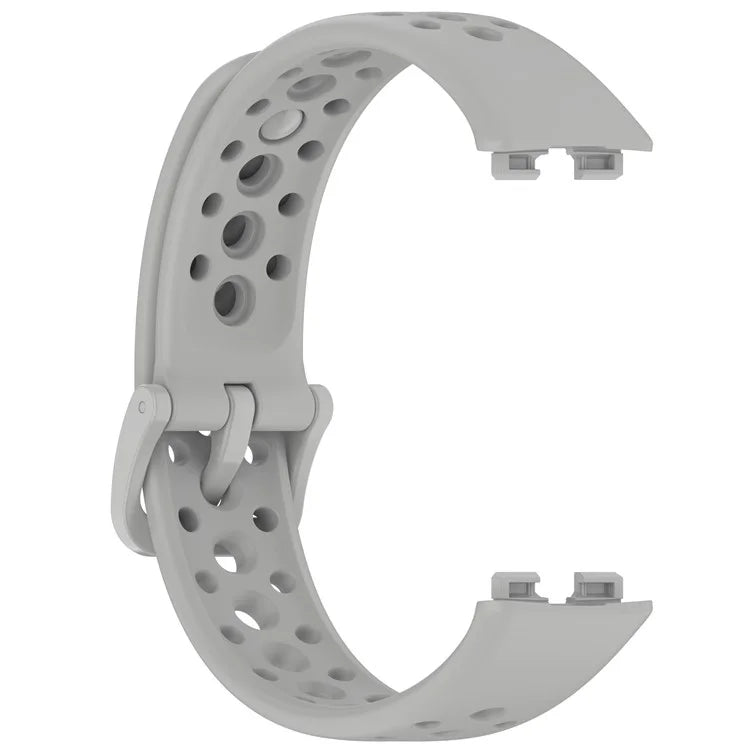 For Huawei Band 9 / 9 NFC / 8 / 8 NFC Breathable Holes Replacement Band Silicone Watch Strap