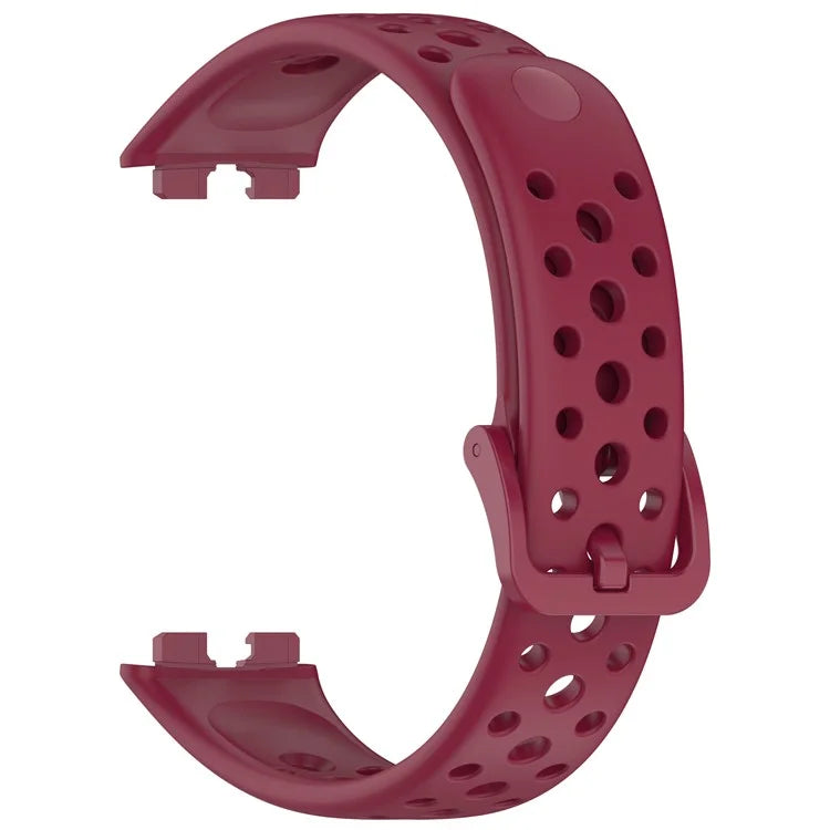 For Huawei Band 9 / 9 NFC / 8 / 8 NFC Breathable Holes Replacement Band Silicone Watch Strap